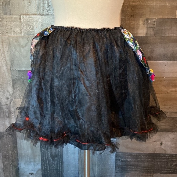 Dia De Los Muertos tulle skirt medium large sugar skull floral fiesta Halloween - Picture 8 of 13